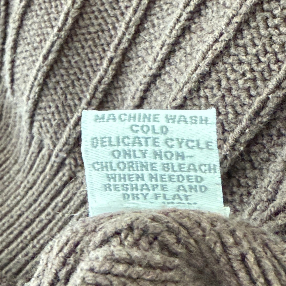Brown Ribbed Knit Peplum Cardigan Shawl Collar Boho Earthy Goblincore XL - Picture 5 of 7
